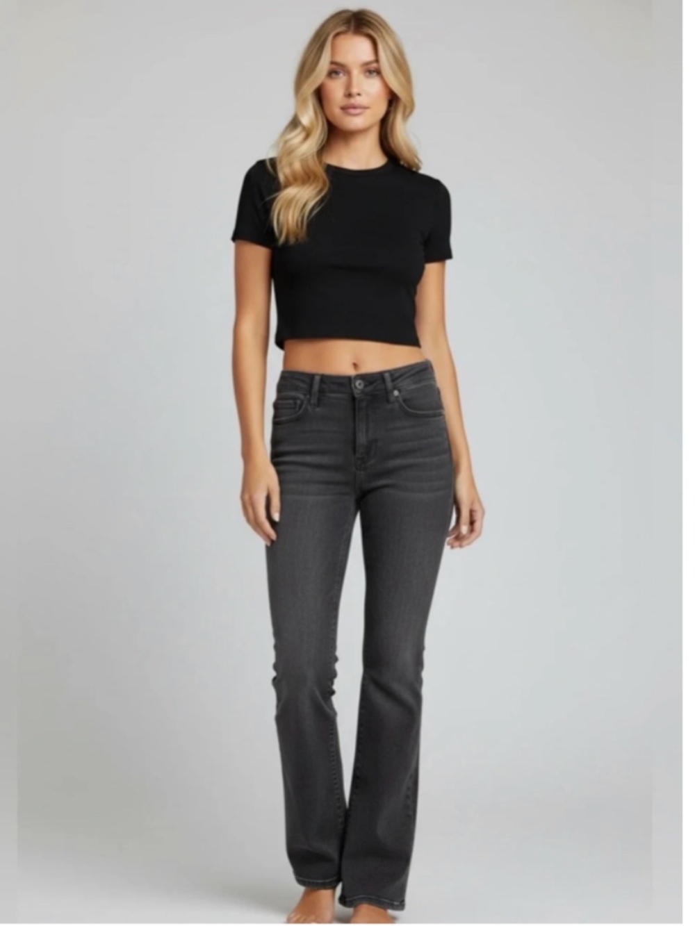 WE THE FREE Shayla Bootcut Black Wash Jeans Size 27